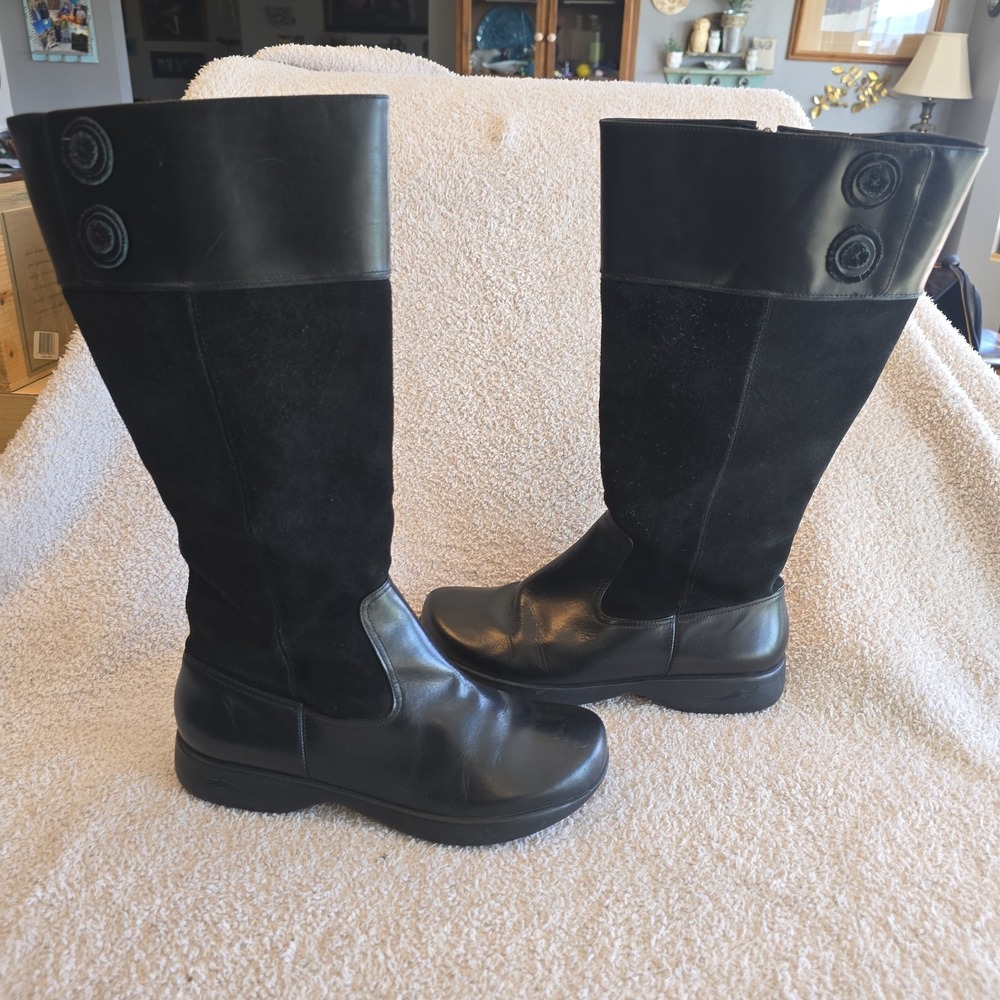 Dansko Deliah Black‎ Tall Leather Suede Boots Size 40 (US 9.5-10)